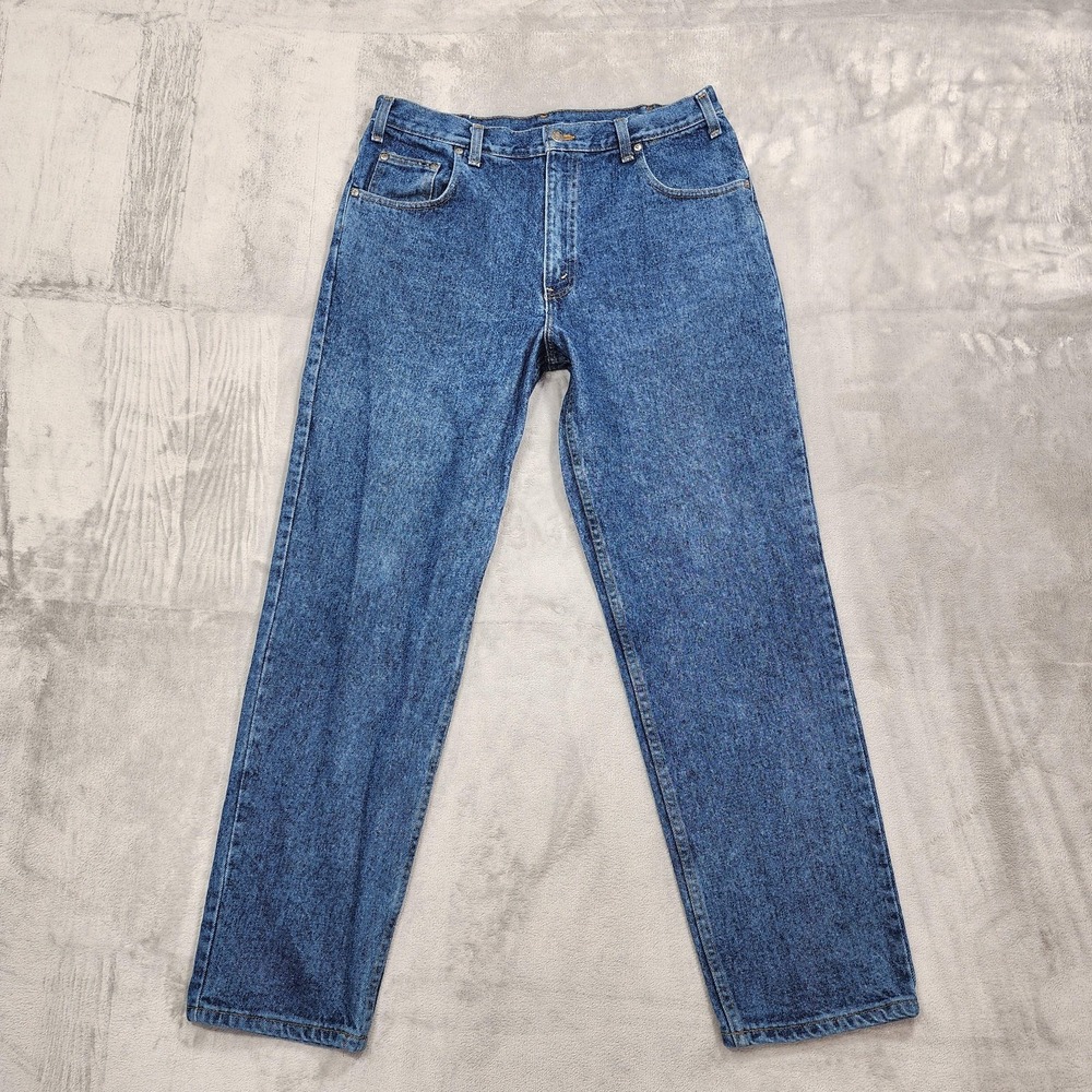 Vintage JCPenney Weekends Jeans Mens 36x32 Blue Straight Leg High Rise USA Denim